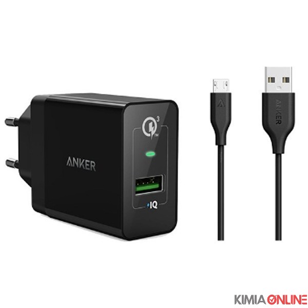 شارژر دیواری انکر مدل 3.0 Power Port plus 1 B2013 با کابل microUSB