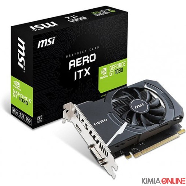 کارت گرافیک ام اس آی مدل GT 1030 AERO ITX 2GB OC GDDR5