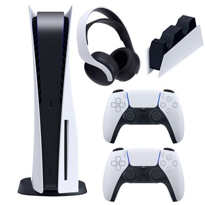 تصویر مجموعه کنسول بازی سونی مدل PlayStation 5 Digital ظرفیت 825 گیگابایت به همراه هدست و پایه شارژر