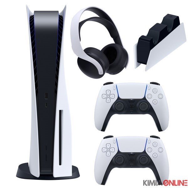 تصویر مجموعه کنسول بازی سونی مدل PlayStation 5 Digital ظرفیت 825 گیگابایت به همراه هدست و پایه شارژر