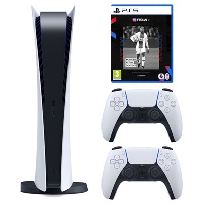 تصویر مجموعه کنسول بازی سونی مدل PlayStation 5 Digital ظرفیت 825 گیگابایت به همراه بازی فیفاPS5 21