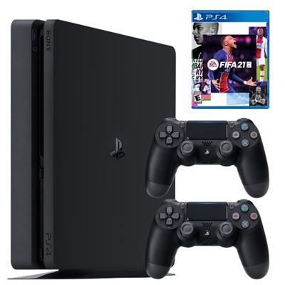 تصویر مجموعه کنسول بازی سونی مدل PlayStation 4 Slim ریجن ۳ کد CUH-2218B ظرفیت ۱ ترابایت به همراه بازی فیفا۲۱