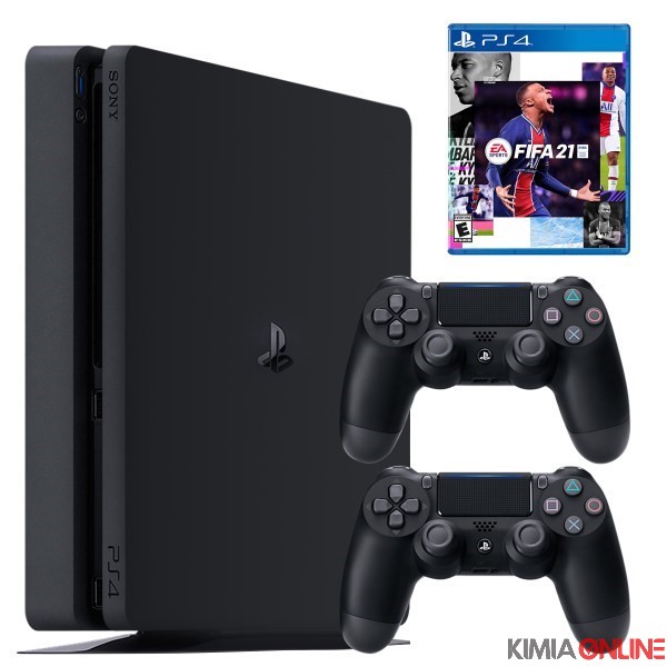 تصویر مجموعه کنسول بازی سونی مدل PlayStation 4 Slim ریجن ۳ کد CUH-2218B ظرفیت ۱ ترابایت به همراه بازی فیفا۲۱