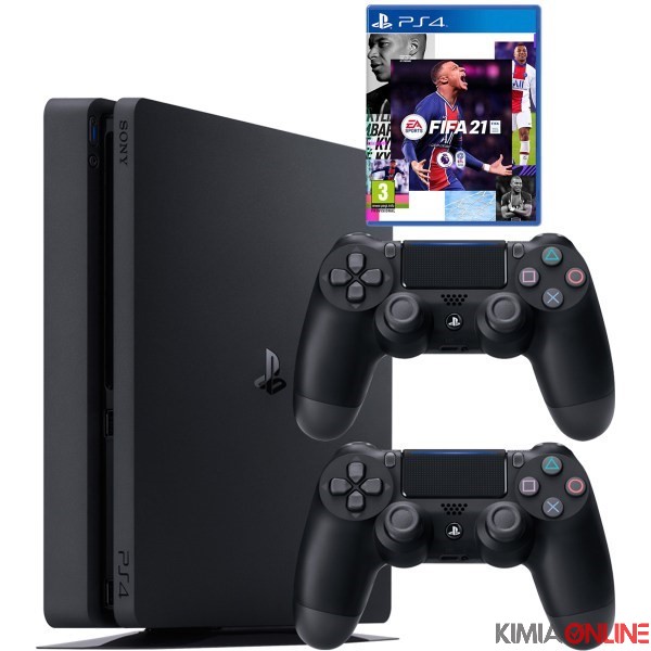 تصویر مجموعه کنسول بازی سونی مدل PlayStation 4 Slim CUH-2216A ظرفیت 500 گیگابایت به همراه بازی فیفا21
